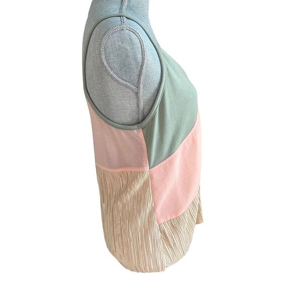 Harlowe & Graham Tank Top Dressy Gold Metallic Color Block Small - Picture 3 of 5